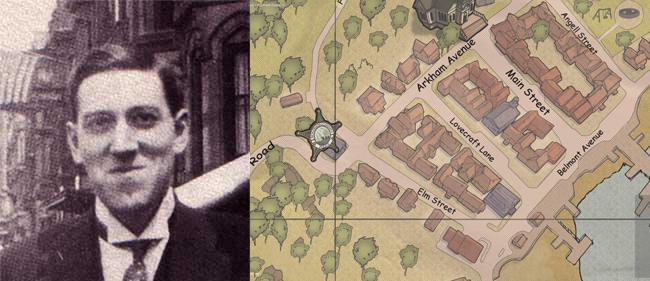 Map showing Lovecraft Lane in Kingsmouth